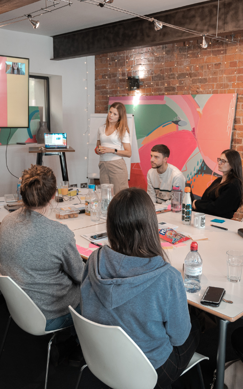 a content marketing strategy meeting at making you content